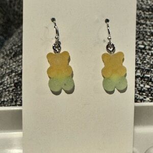Yellow and Green Bear Earrings
